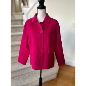 Talbots Hot Pink Boiled Wool Blazer Jacket Flaw
